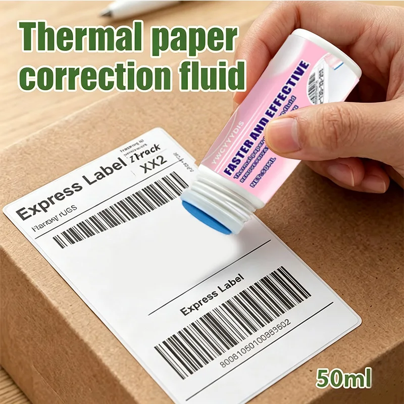 1Pc Thermal Paper Correction Fluid, Privacy Protection Quick Erase for Express Waybill Cash Receipt, Home Office Daily Care Tool