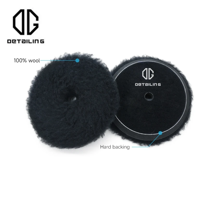 DETAILING Fast Speed 3/5/6 inch 100% Wool Polishing Buffing Waxing Pad Woolen DA Polishers Heavy Cutting Pads