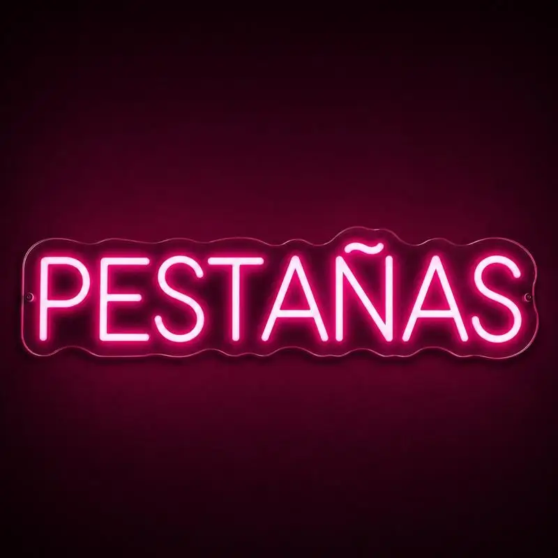 enseigne-neon-«-pestanas-»-pour-la-decoration-murale-d'un-salon-de-beaute