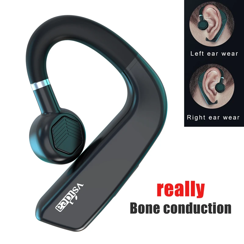Sem fio Binaural Stereo Business Headset, condução óssea não está no ouvido Driving Earphones, bateria grande Touch Buttons