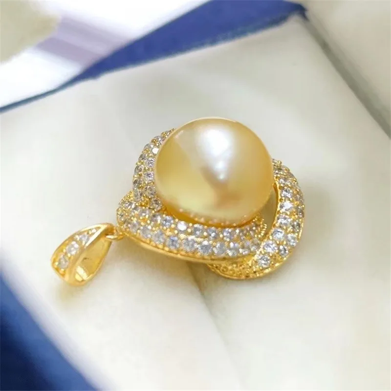 18k Pearl pendant shines with gold South China Seawomen fashion accessories for party and wedding gift 080909