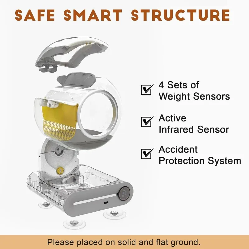 Upgraded Automatic Cat Litter Box, Self Cleaning Cat Litter Box 65L Extra Large Capacity Cleaning Robot, APP Control