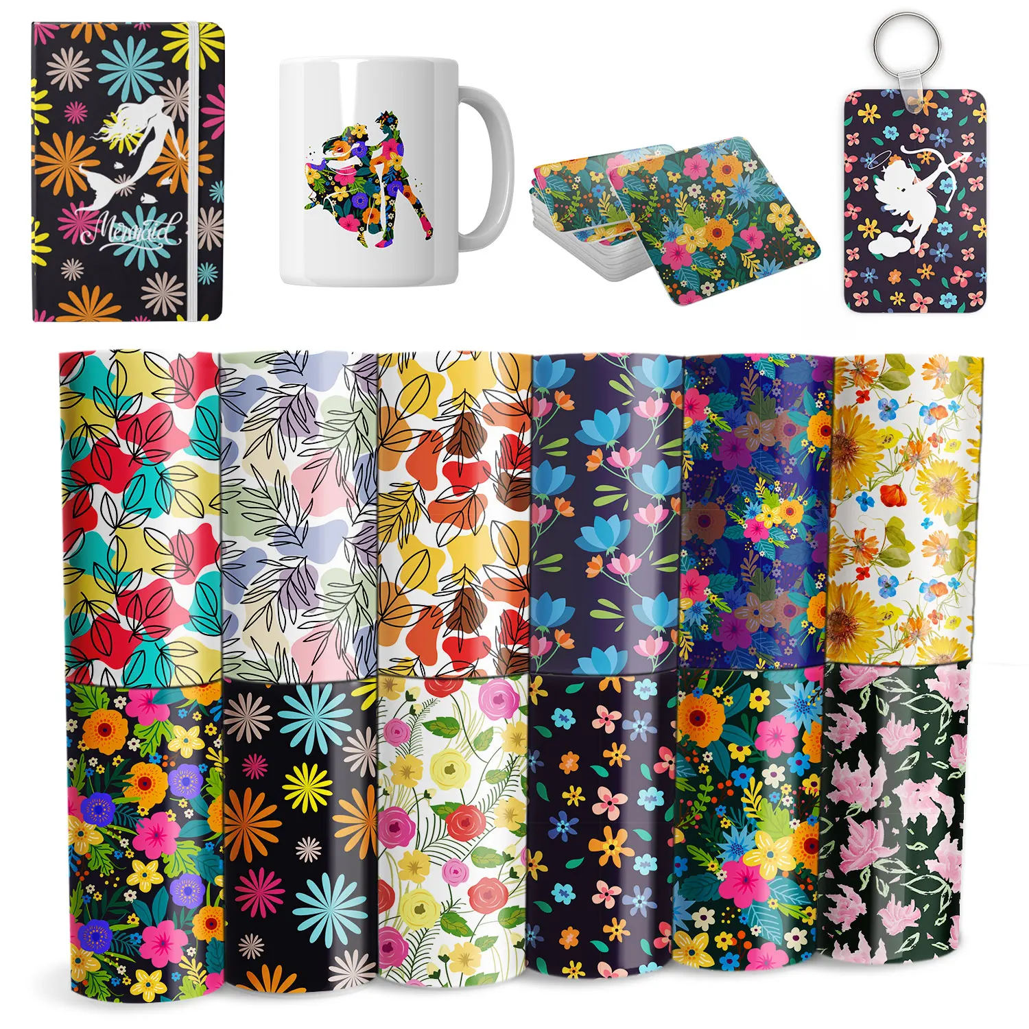 Xfx 1 peça de tinta de transferência de sublimação de plantas 12x12 pol. papel de transferência de sublimação infundível tinta de transferência imprimível para caneca camiseta