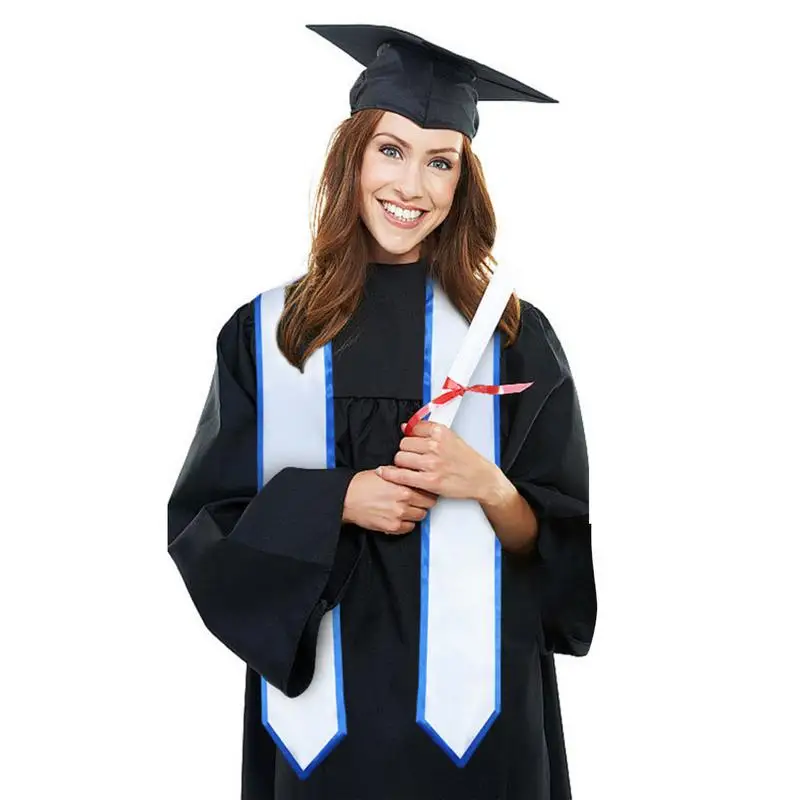 1Pcs Graduation Decoration Accessories Unisex Adult Plain Graduation Stole Shawl for Academic Commencements Celebration Uniform