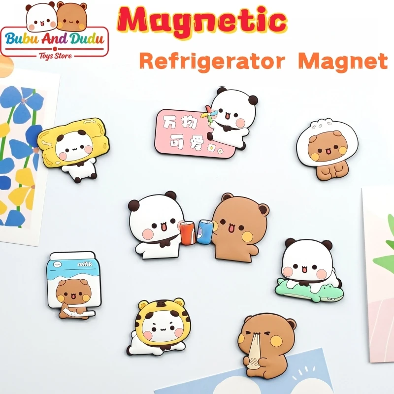 

2026 Official Original Panda Bubu And Yier Refrigerator Magnet，Cute Panda Bubu And Dudu Magnetic Refrigerator Magnet Home Decor