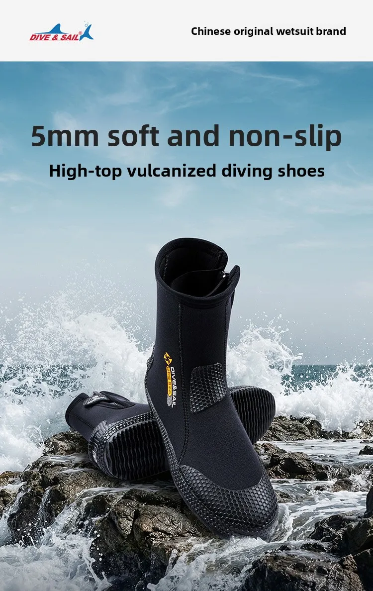 Diving Shoes 5MM High-top Non-slip Outdoor Diving Boots Beach Surfing Creek Shoes Snorkeling Equipment