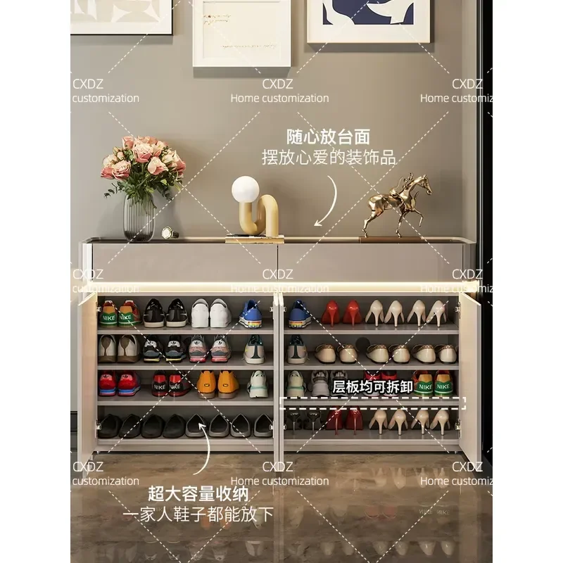 shoe cabinet household indoor large-capacity multi-layer shoe cabinet entrance cabinet integrated against the wall new 2026