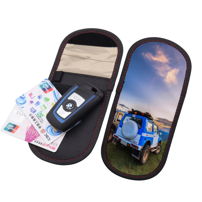 

10pcs/lot Blank Sublimation Signal-blocking Car Key Bag Heat Transfer Printing Blank Car Key Bag Consumables DIY