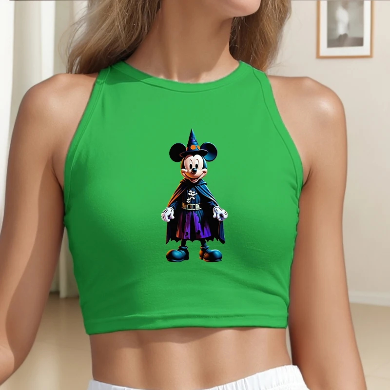 

Tanks Camis Disney Mickey Halloween Woman Clothing Tees Cartoon Female Printed Tops T Shirt Y2k Trends 2025 Clothes Sleeveless