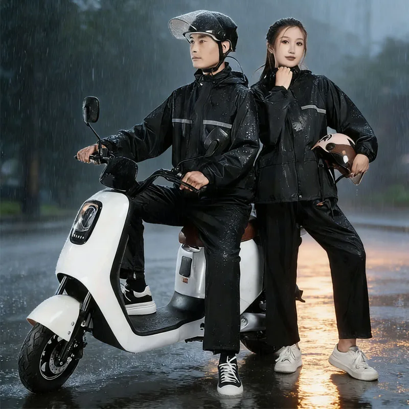 Full Body Storm Protection Reflective Rain Suit Split Raincoat for Motorcycle Delivery Bodysuit Riding Adult Waterproof Gear