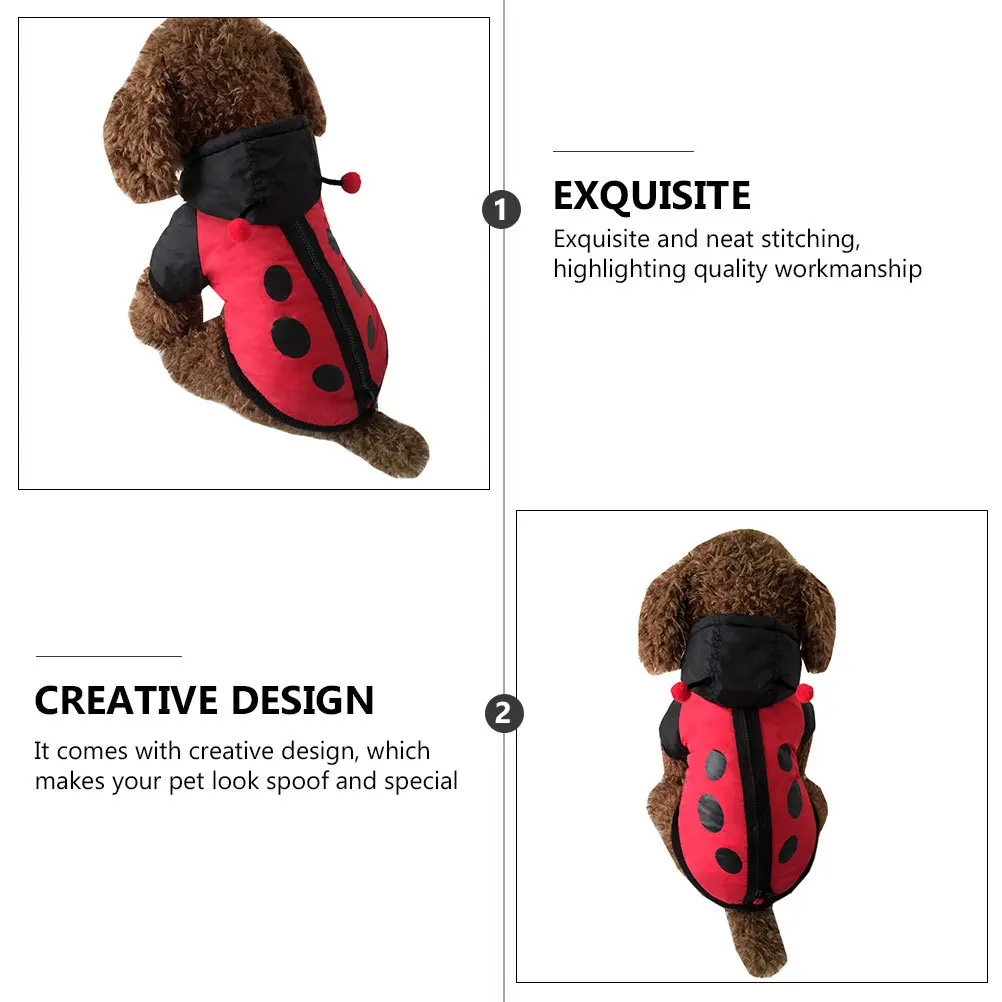 

1Pcs Pet Ladybird Dog Cat Cotton Coat Creative Design Party Costume Funny Pet Clothes Outdoor Activities Wear Cat Clothes