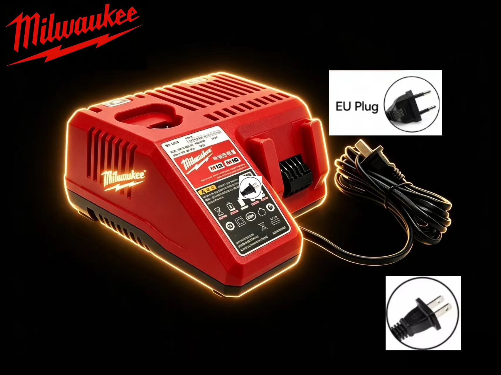 

Milwaukee M12 M18 Charger Smart Identification Automatically Match Different Battery Types Accurately
