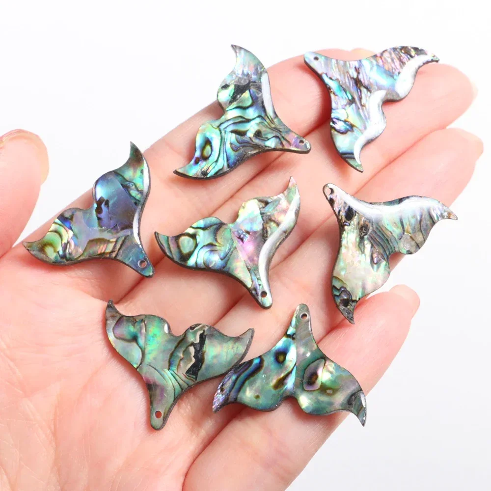 Mermaid Tail Pendant Charm Natural Abalone Shell Mini 25*20mm with Hole for DIY Making Necklace Bracelets Earring Seashell Gifts