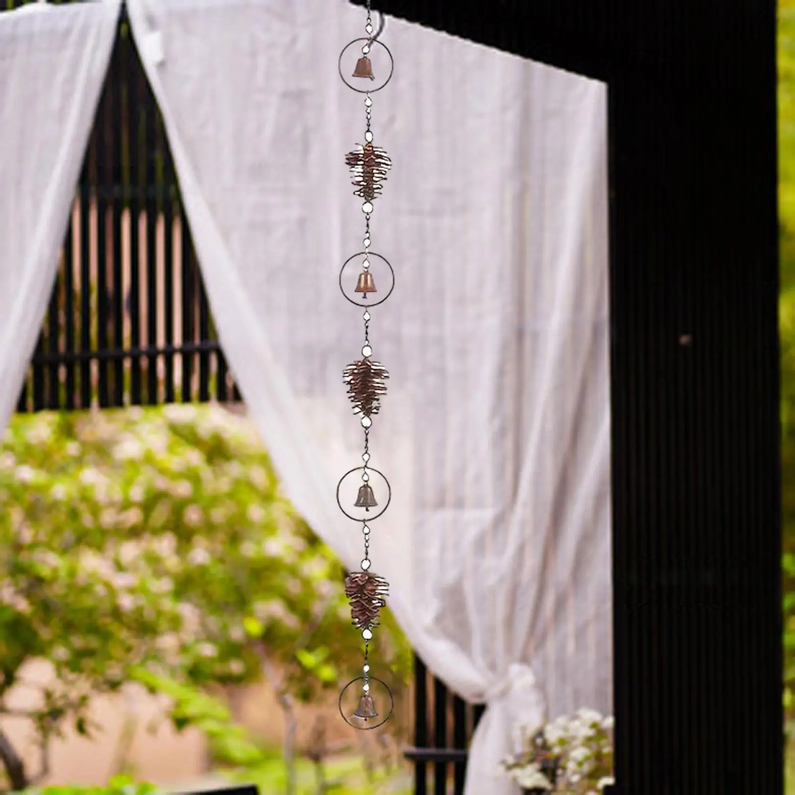 Pinecone Rain Chain Durability Drain Gutter Chain for Yard House Outdoor