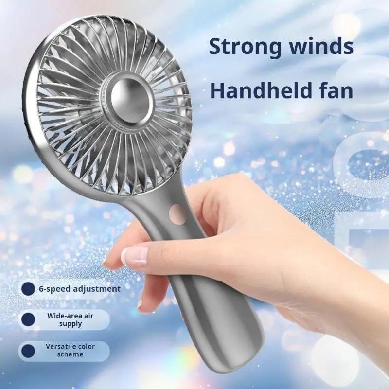 

Handheld Cooling Fan USB Rechargeable With 6 Wind Mode Lightweighted For Daily And Home Use F19E