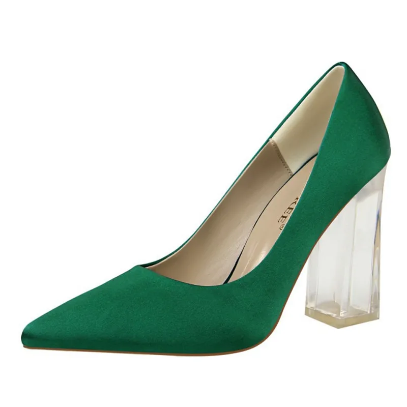 Women's High Heels Shoes Solid Silk Design Pointed Toe Pumps Women Super High Heel Ladies Shoes New Arrival