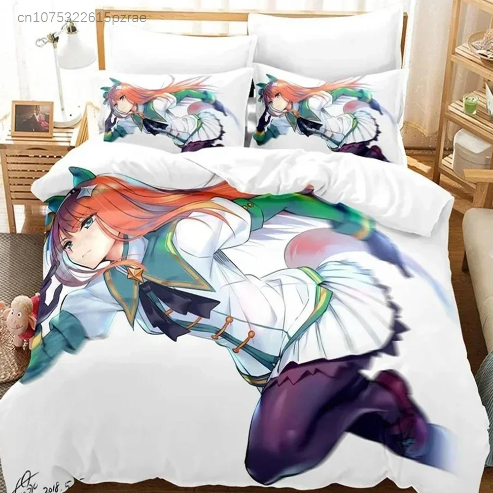 3D Print Anime Kawaii Grils Pretty Derby Bedding Sets Duvet Cover Set With Pillowcase Twin Full Queen King Bedclothes Bed Linen