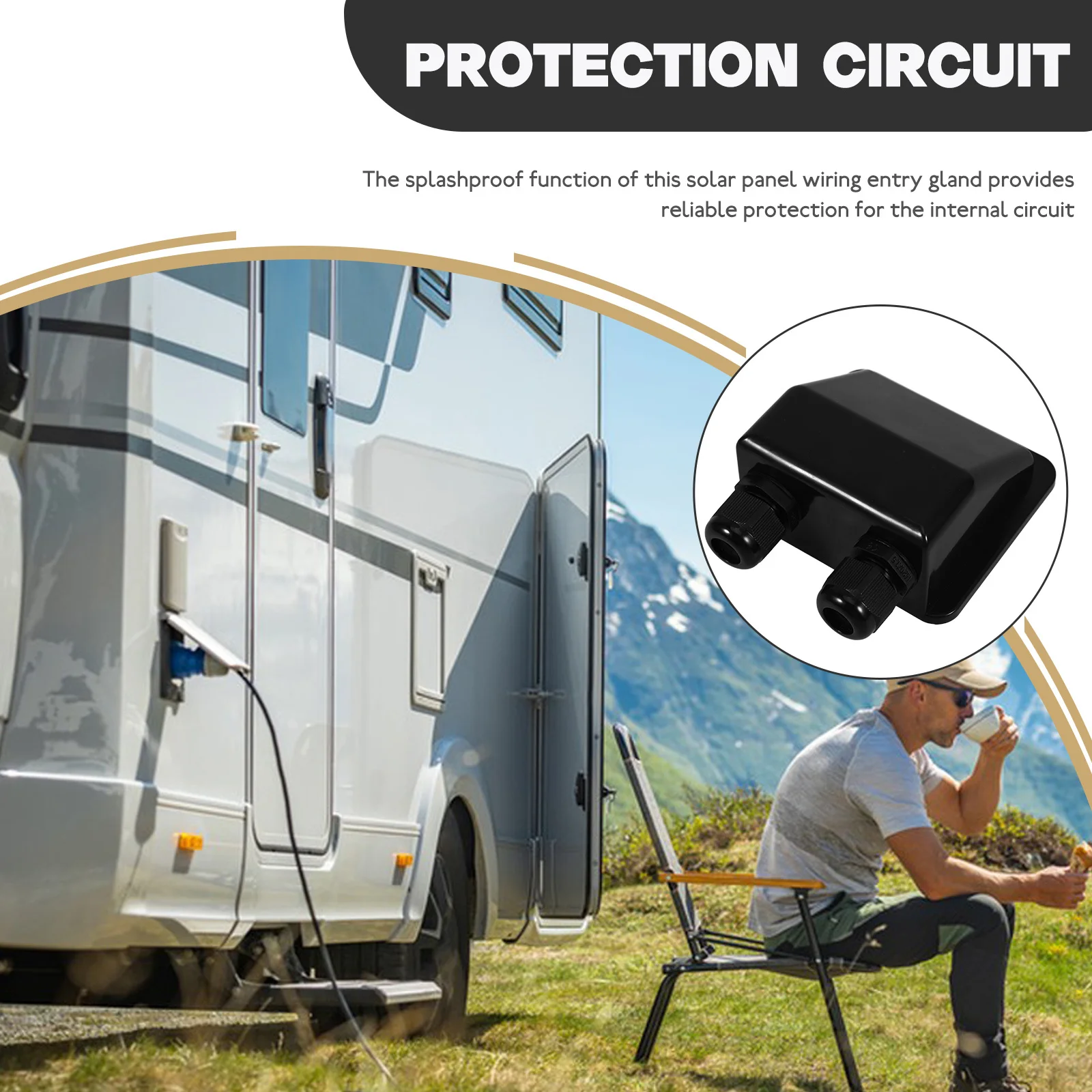 

Practical Solar Cable Entry Gland Dual Hole Gland Box for Solar Panels Simple Design Long Lasting Rv Accessory