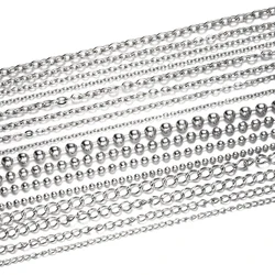 5M/Lot Stainless Steel Chain Multi Styles Link Chains Never Fade Bulk Necklace Chain For DIY Jewelry Making Findings Accessories