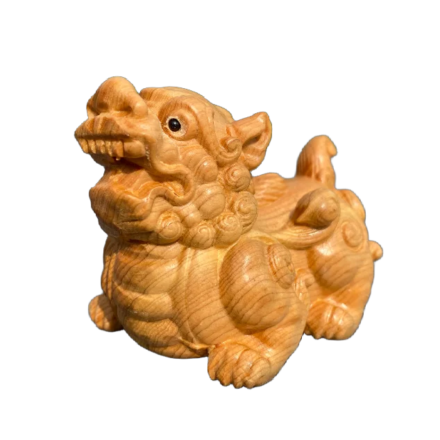 Hand Carved Hinoki Wood Fu Lu Shou Gods Set of 3 Figurine - Prosperity Wealth Longevity Ornament Home Office Desk Decor Gift
