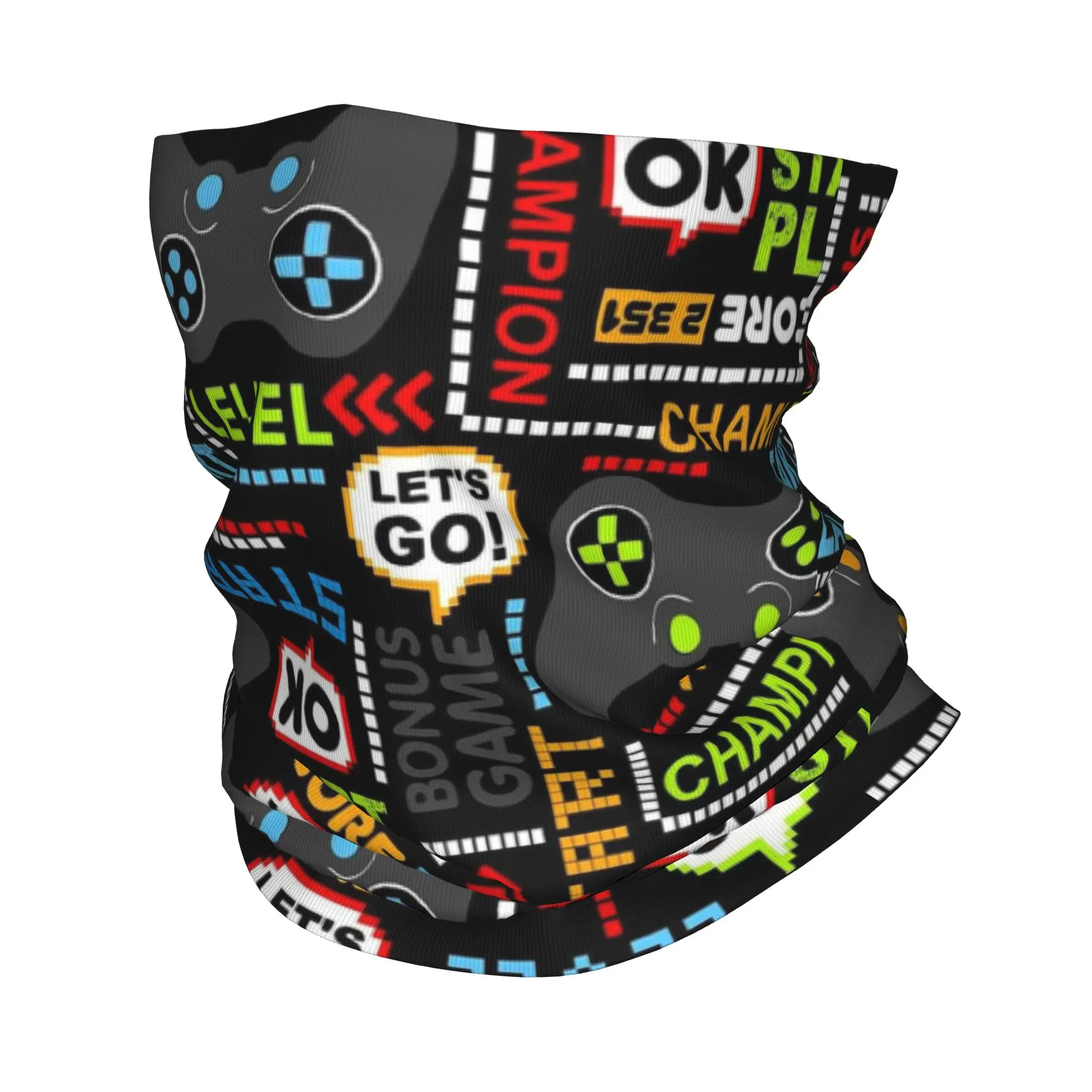 Gaming Game Controller Pattern Bandana Neck Gaiter Printed Wrap Mask Scarf Multi-use Headwear Riding Unisex Adult