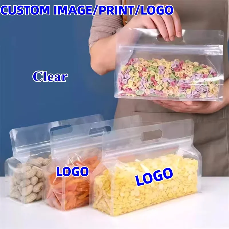 

100Pcs 3D Stand Up Resealable Clear Plastic Ziplock Pouches Coffee Candy Wedding Favor Packaging
