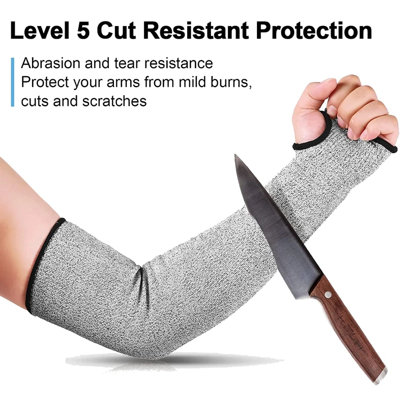 6 Pairs Resistant Sleeves Welding Sleeves With Thumb Hole 18 Inches Arm Protection Sleeve Farmer Defense Gardening