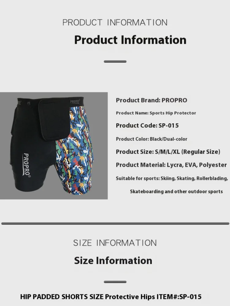 PROPRO Ski Hip PadsUnderwear Skiing Protection Shorts Motocross Shorts Protector  Hip upport Padded Protection Ski Protective