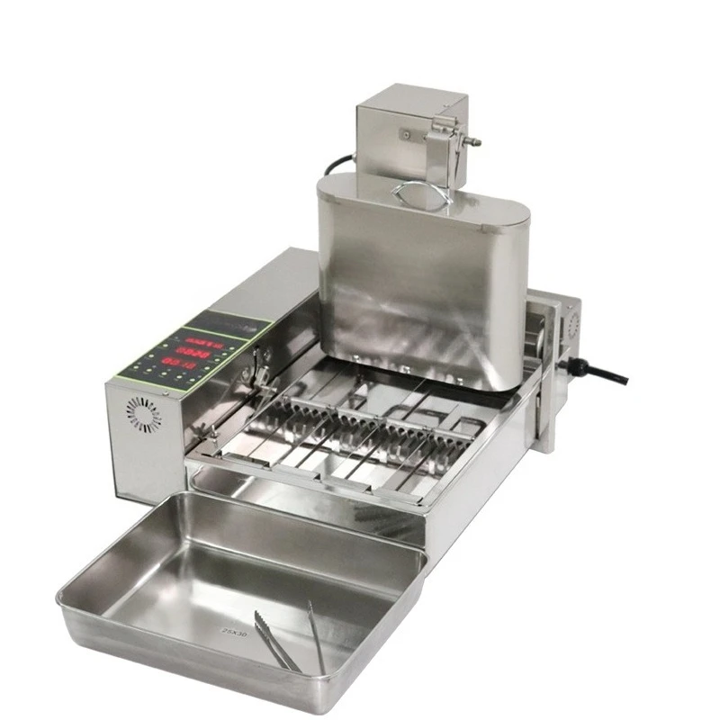 

Four rows of electric digital display, fully automatic mini circle donut oil fryer, Dornaz equipment