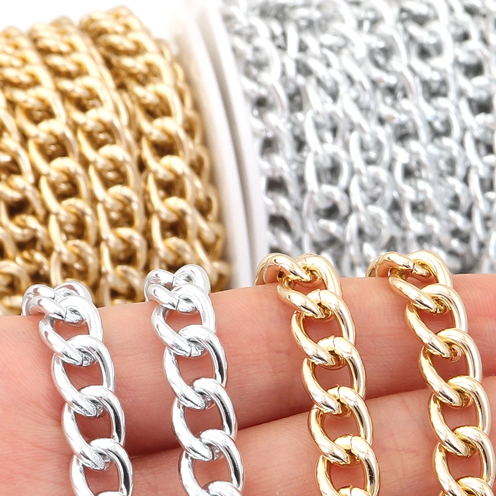 5 Yards/Rolle Aluminiumkette, O-förmige Metallkette, gedrehte Bulk-Ketten für die Schmuckherstellung, DIY-Armbänder, Halsketten, Kleidung, Taschen, Accessoires