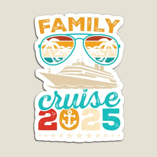 Family Cruise 2025 Cruise Vacation  Magnet  Cute Funny Holder for Fridge Organizer Magnetic Stickers Refrigerator Children