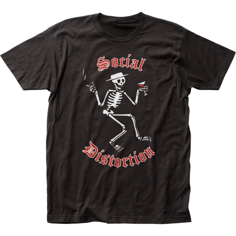 Social Distortion Skelly Logo T Shirt Mens Licensed Rock N Roll Retro Tee Black