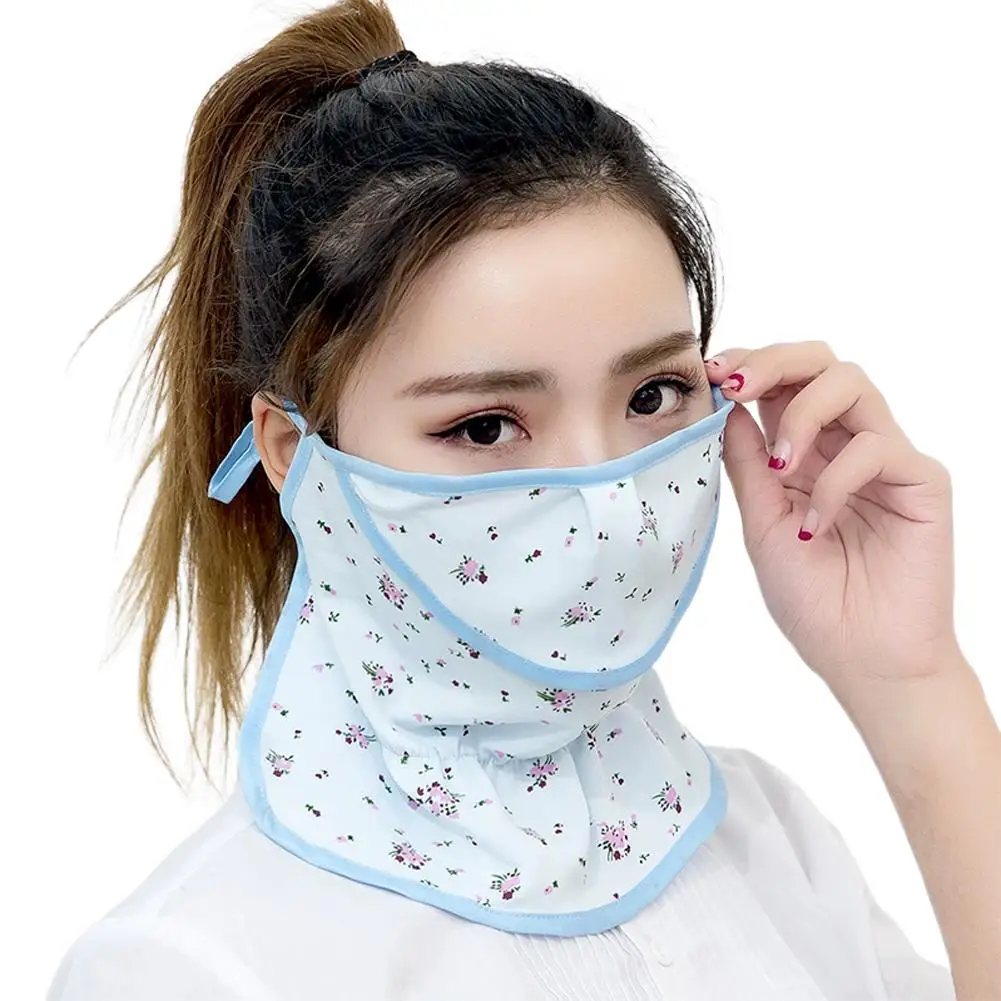 AliExpress NONE Sun Protection Face Mask for Women Breathable Ice Silk Cooling Neck Cover Outdoor Cycling Hiking UV Sunscreen