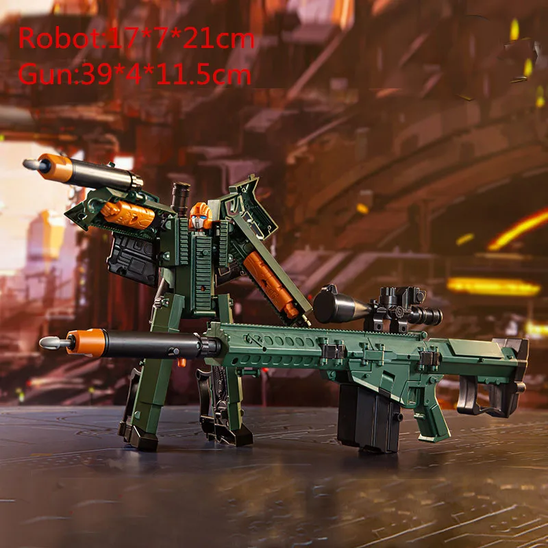 2 in 1 Deformation Robot Gatling AK47 M82A1 Gun Action Figure 3 in 1 Combine Mecha Toy For Boy Kids