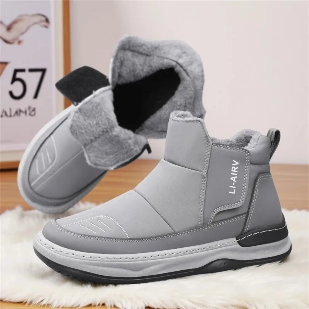 

Mens Snow Boots Winter New Comfortable Outdoor Warm Short Plush Hiking Shoes Casual Lightweight Thick Sole Cotton Shoes for Men