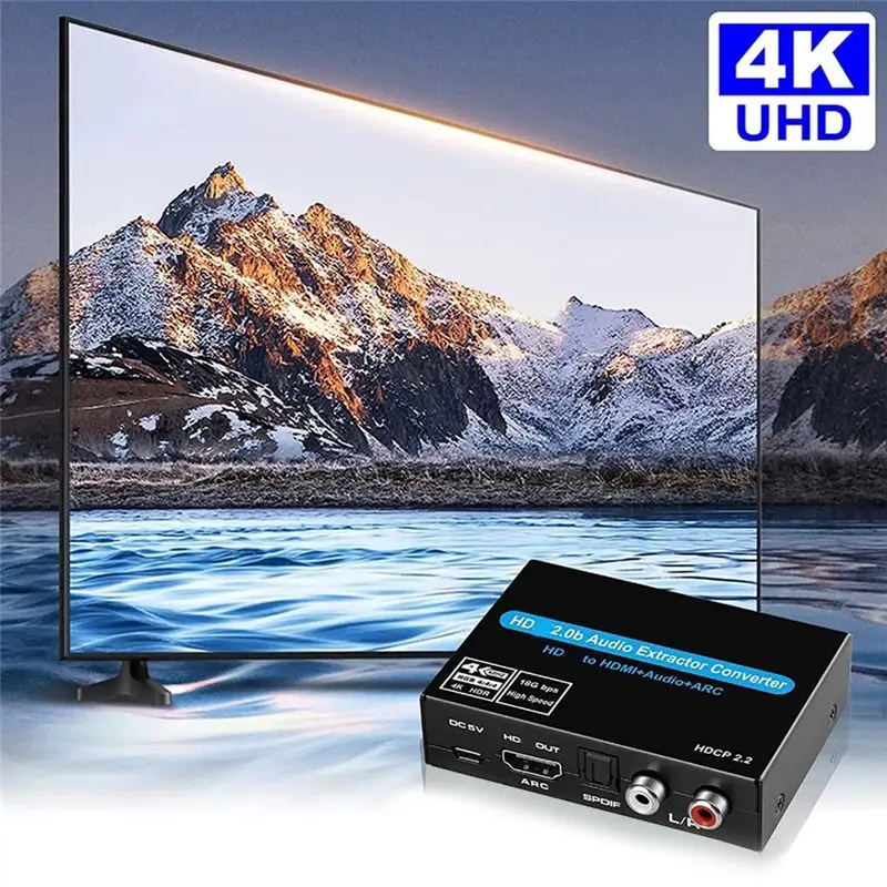 M51K-4K 60Hz HDMI2.0 Audio Extractor Support 5.1Ch HDMI2.0 HD-MI To Hdmiaudio ARC Switch With Audio Toslink Stereo For TV PS4