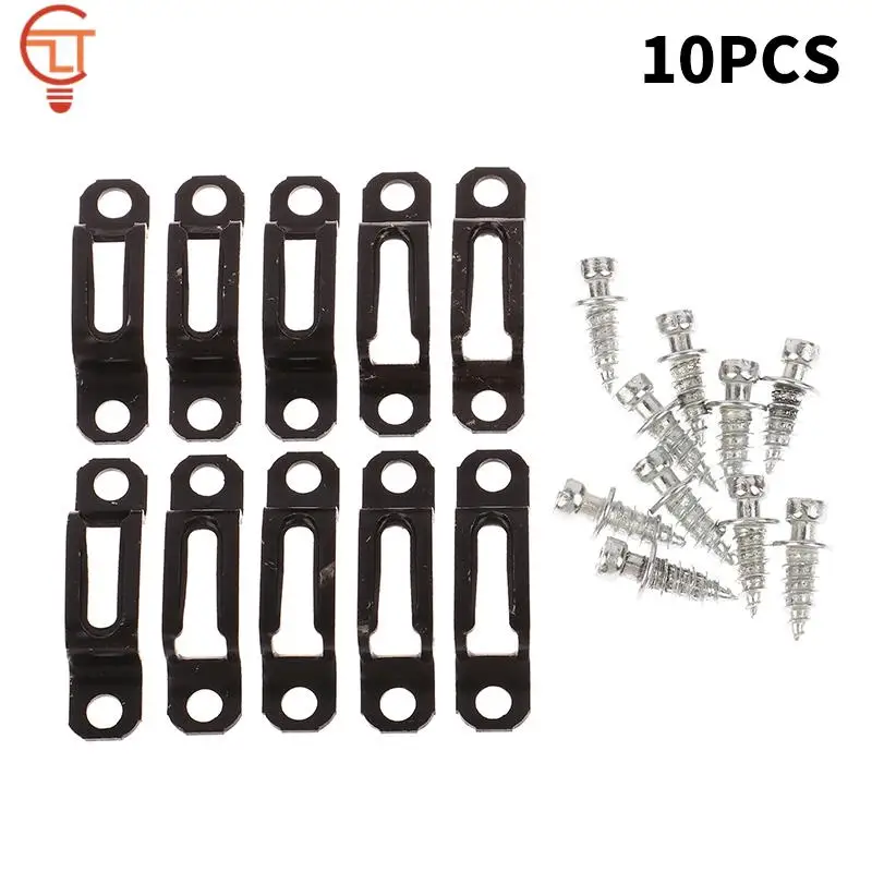 10pcs 2 in1 Invisible Wood Cabinet Connector Woodworking Metal Cupboard Hinge Assembly Furniture Bracket Recessed Screw Fastener