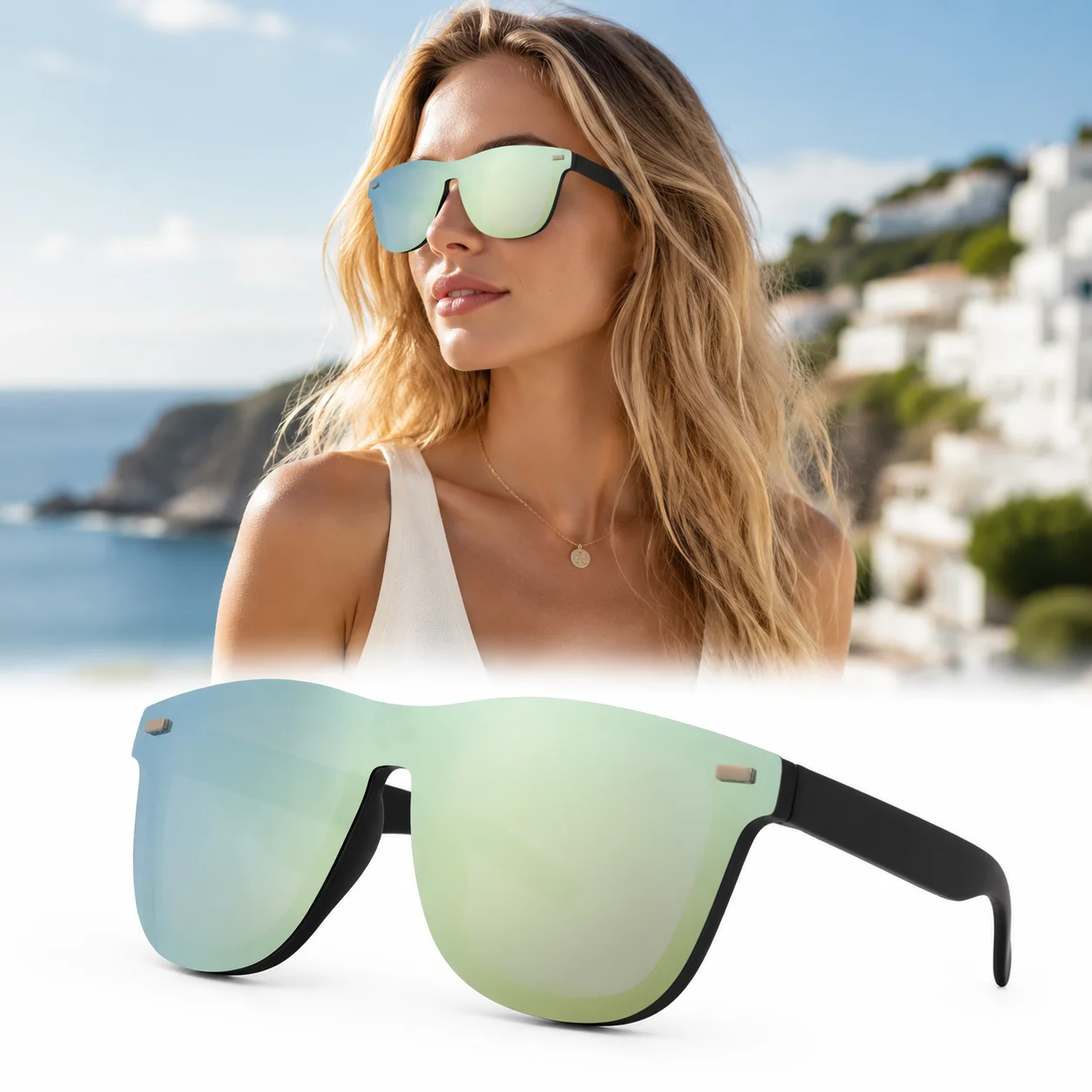 

Korean Style Round Polarized Sunglasses for Men Women Driving Cycling Fishing
