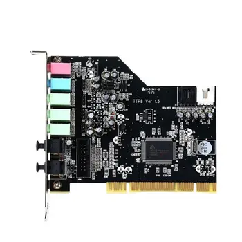 Original 5.1 Fun Sound Card Supports Optical Fiber Output and Input, 3D Sound Effect Built-in Sound Card