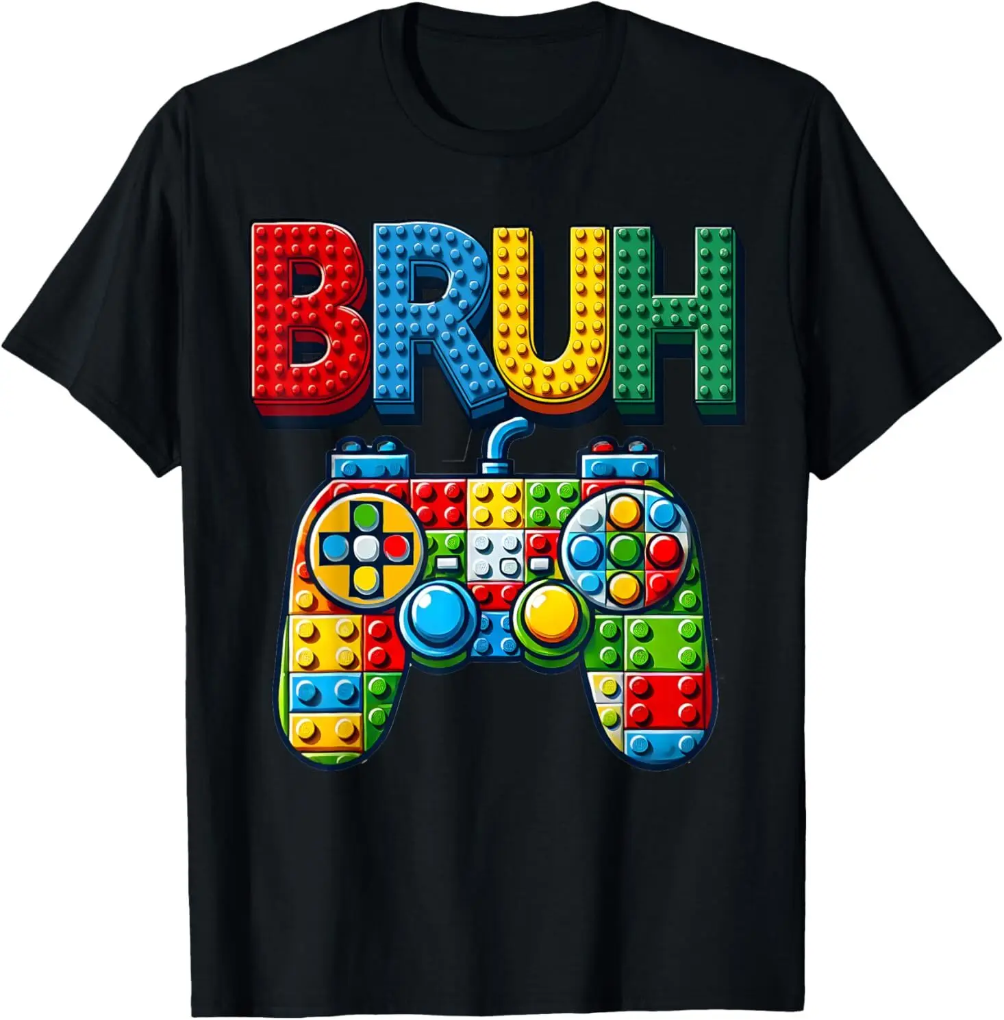 

Play Building Blocks Bruh Saying Gamer Boys Brick Builder T-Shirt