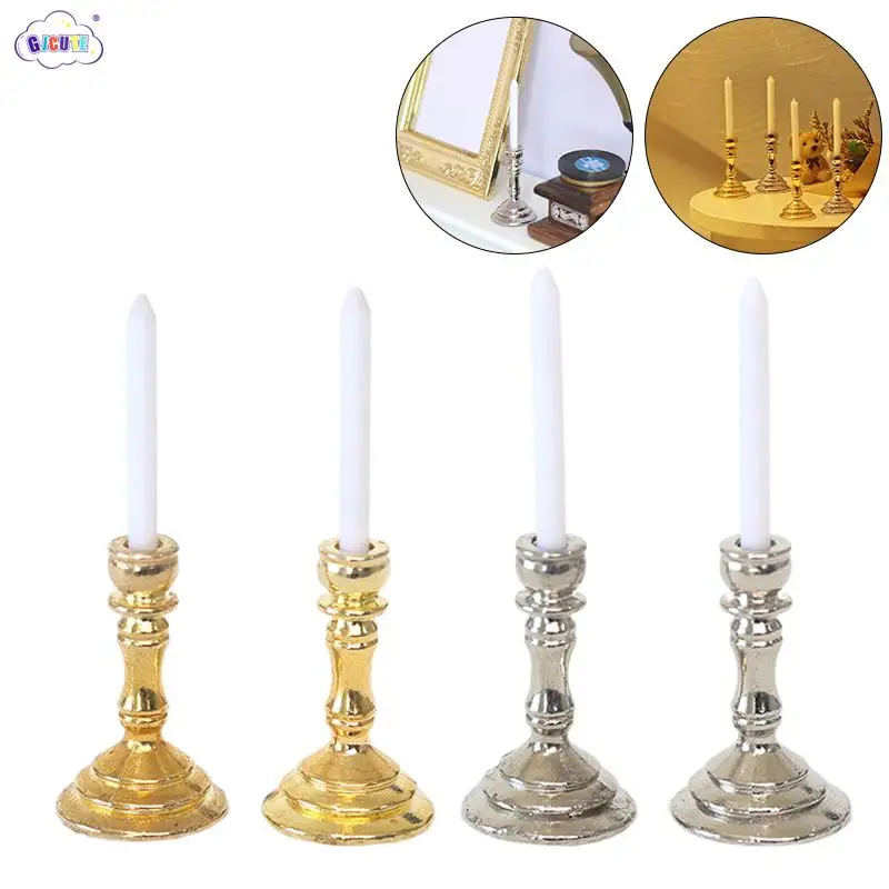 

1:12 Dollhouse Miniature Candle Holder Candlesticks Model Home Decor Kids Pretend Play Toy Doll House Accessories