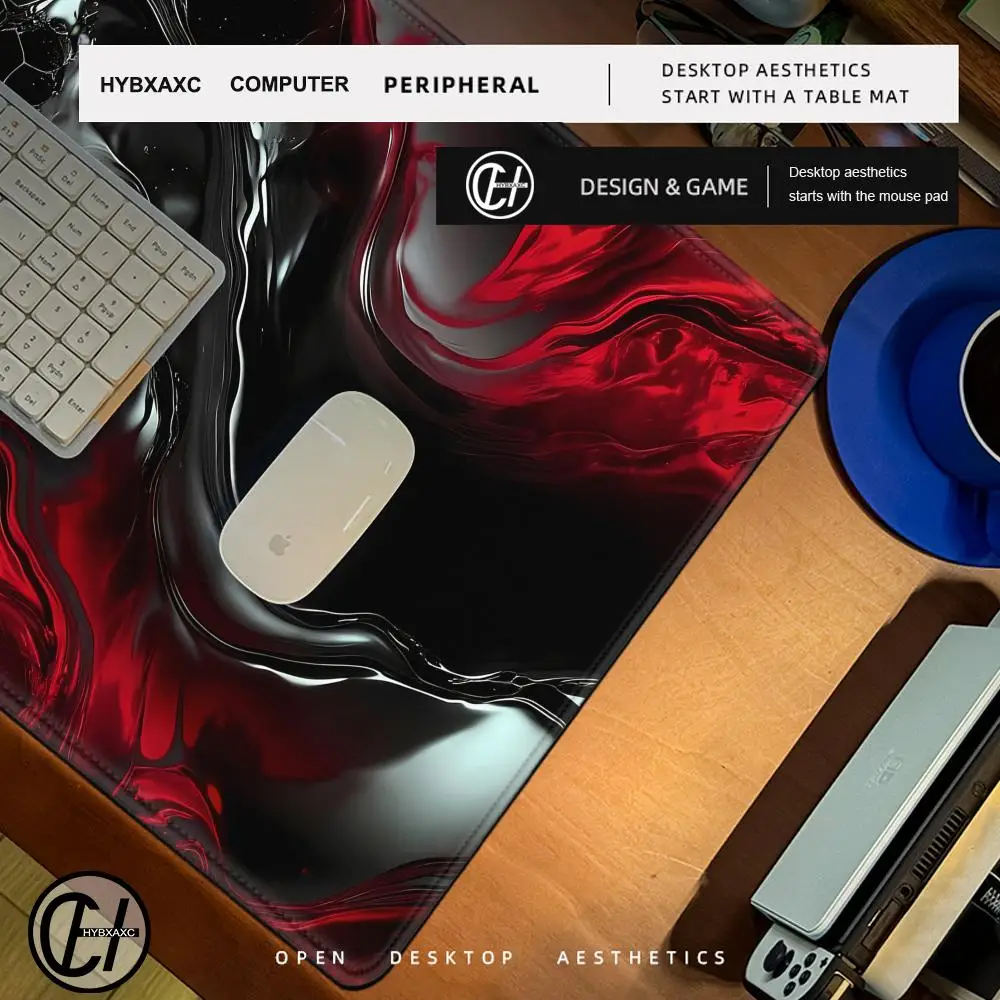Gothic Flame - Cool Red & Black Mousepad, Abstract Fire, Large Gaming Mat, Gift For HYBXAXC, Minimalist Decor, Abstract Darkness