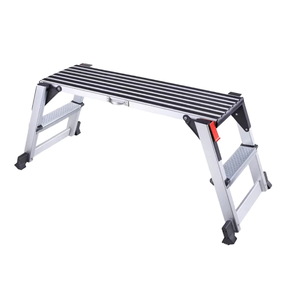 Industrial Portable Folding Ladder Stools Aluminum Modern Outdoor Work Platform 2 Steps 150kg Load Capacity Manual Lock