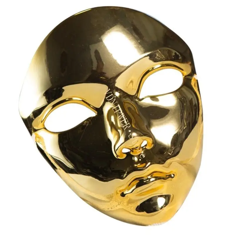

Halloween Mask Metallic Color Masquerade Mask Full Face Mask For Women Men Cosplay Enthusiasts Masquerade Cosplay Party D08E