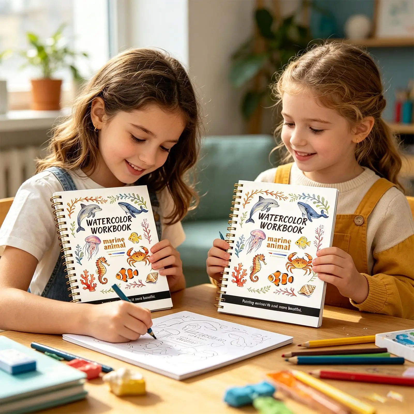 Watercolor Paint Book Educational Relief Funny Animal Water Color Book Painting Supplies For Beginner Boys Girls Adults School