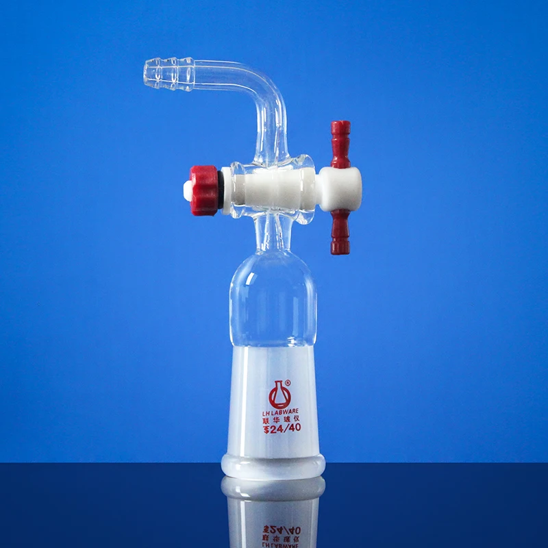 

LH-LABWARE 90° suction joint, Female joint, PTFE valve, Borosilicate glass, LH-155