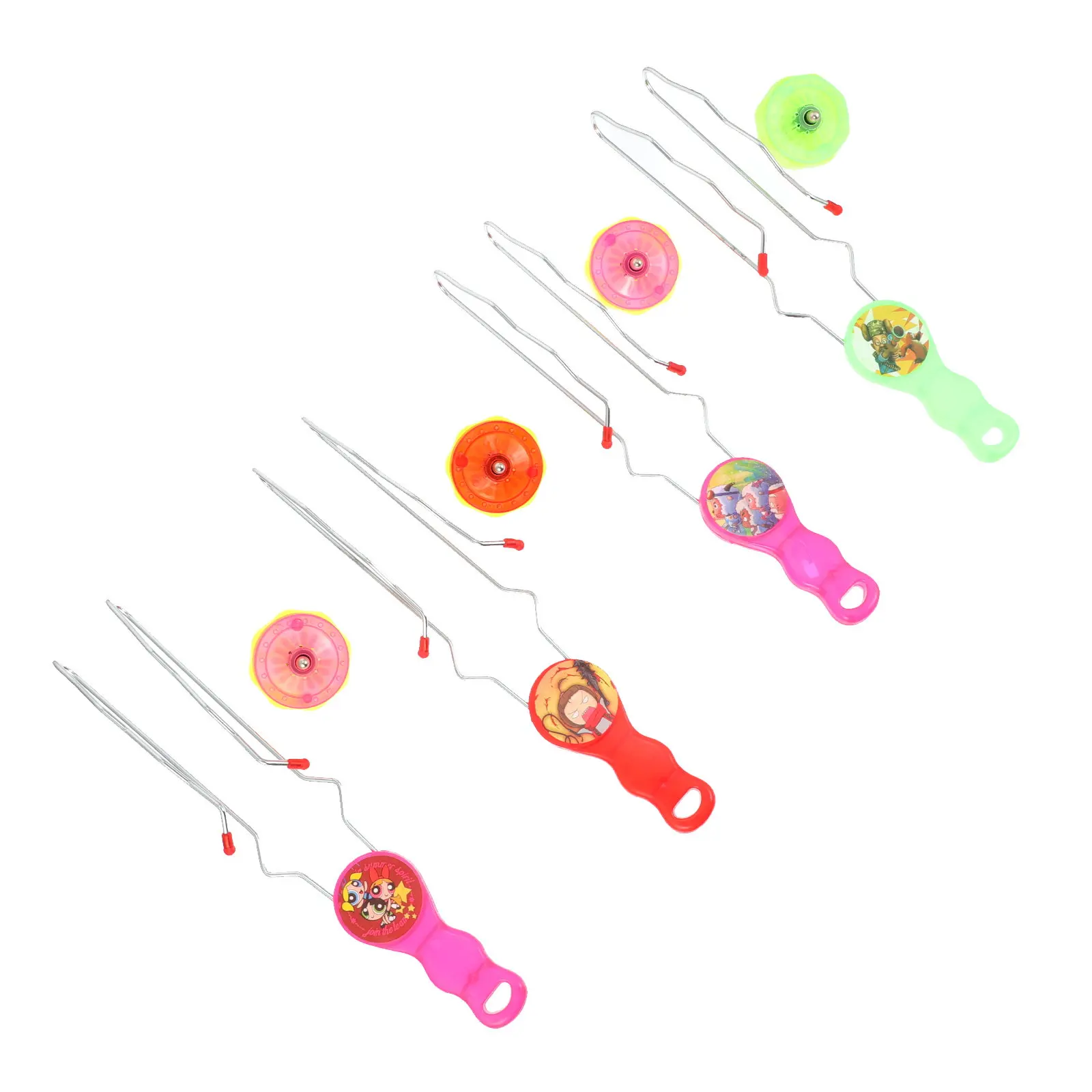 4 Pcs Creative Yoyos With Tracks Luminous Flash Yo-Yo Outdoor Home Playing Toy Gift Colorful Yoyo Balls For Kids Children ( Colo-image
