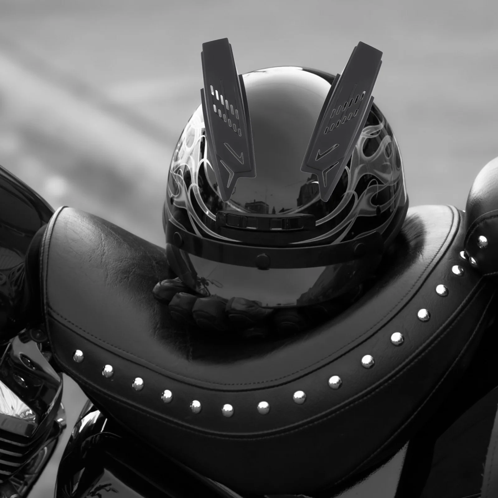 

2 Pcs Motorcycle Decorative Horns ABS Material Waterproof Cycling Racing Car Accessories LED Lamp Bubble Tube