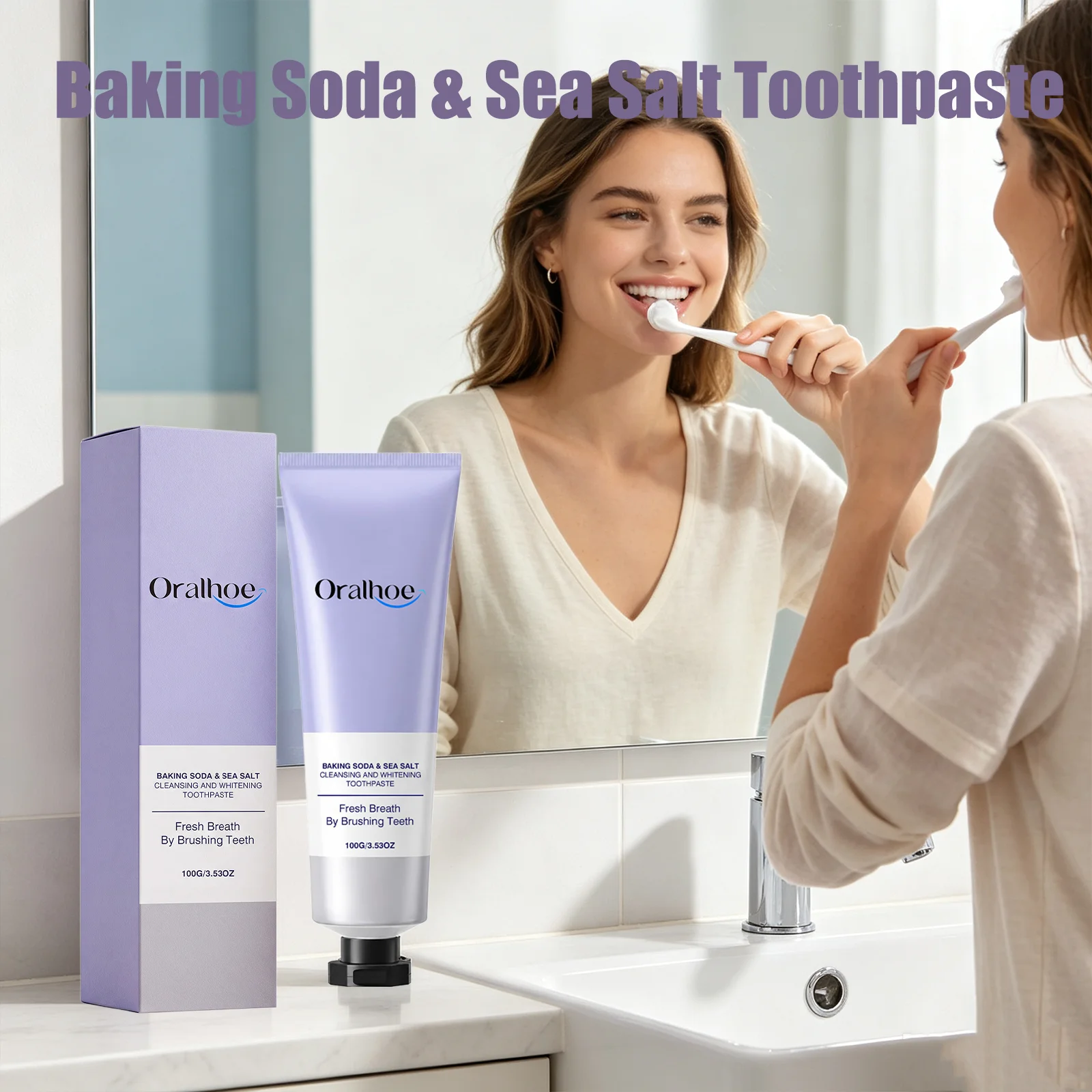 โอราลโฮ เบกกิ้งโซดาและเกลือทะเ - Teeth Whitening Natural บทวิจารณ์และราคา