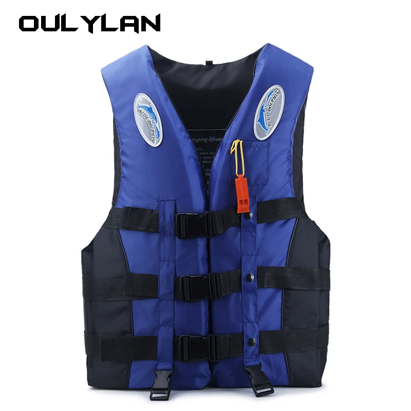 Oulylan Outdoor Adult Swimming Life Jacket Adjustable Buoyancy Survival Suit Polyester Children Life Vest With Whistle